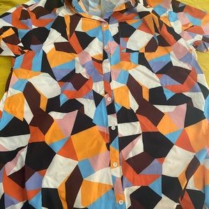 Geo Shirt Dress 2x